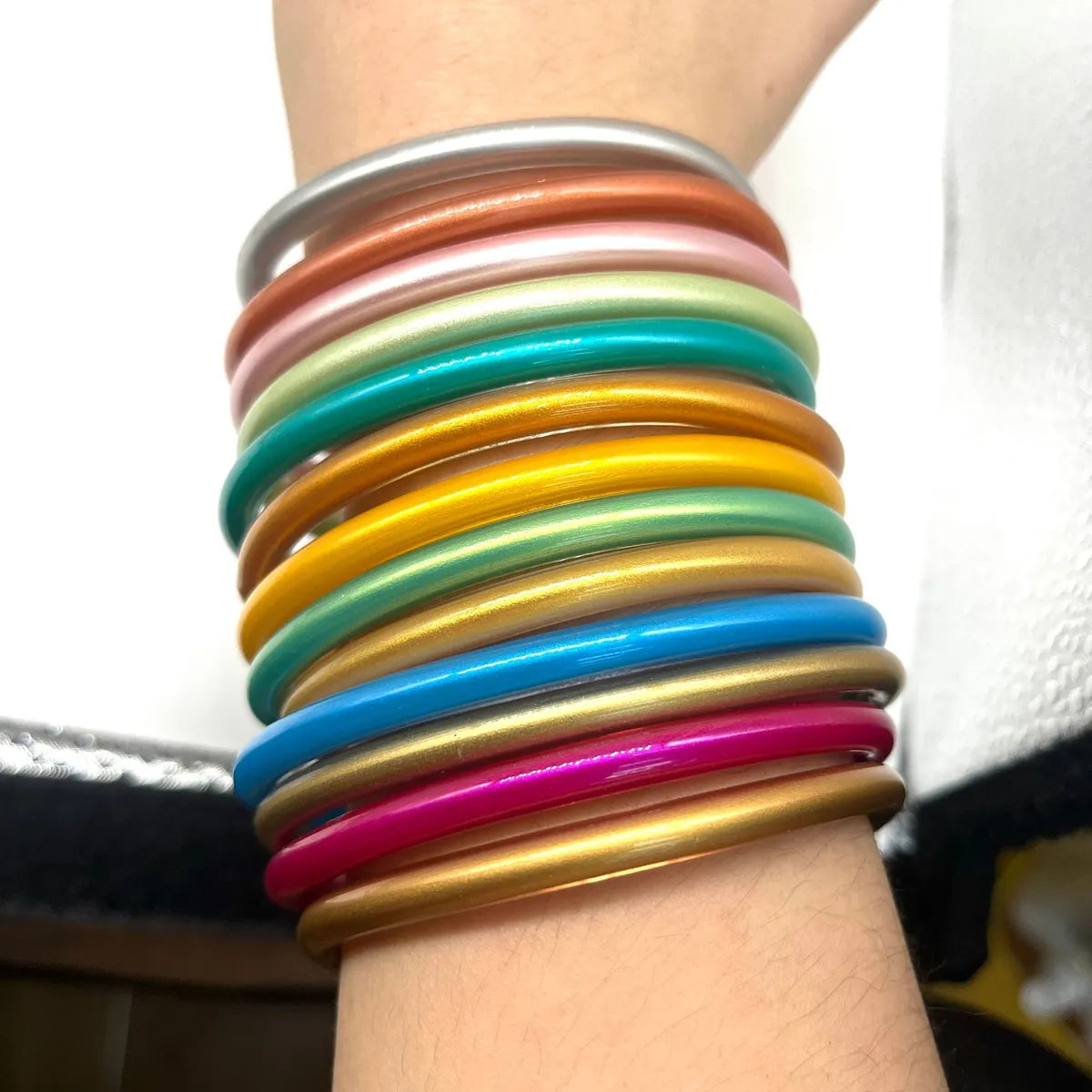 leather bracelets for women-Simple Style Solid Color Silica Gel Unisex Wristband