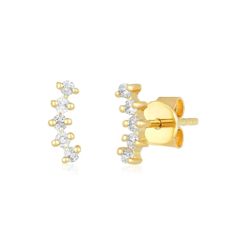 long earrings for women-Dainty Diamond Ear Crawler