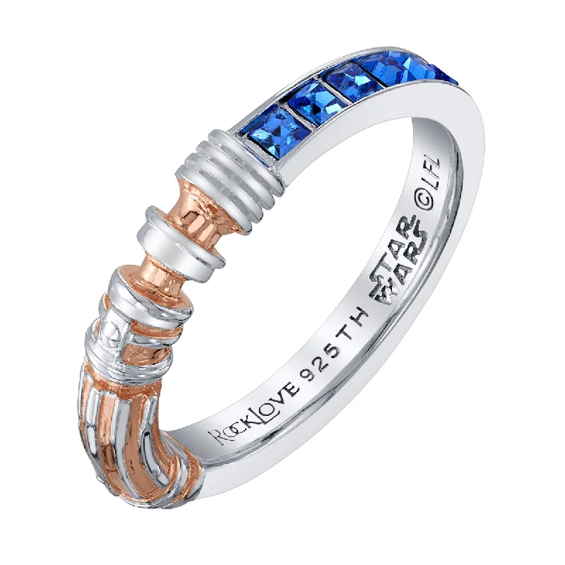 halo rings for women-Star Wars X RockLove Leia Organa Crystal Lightsaber Ring