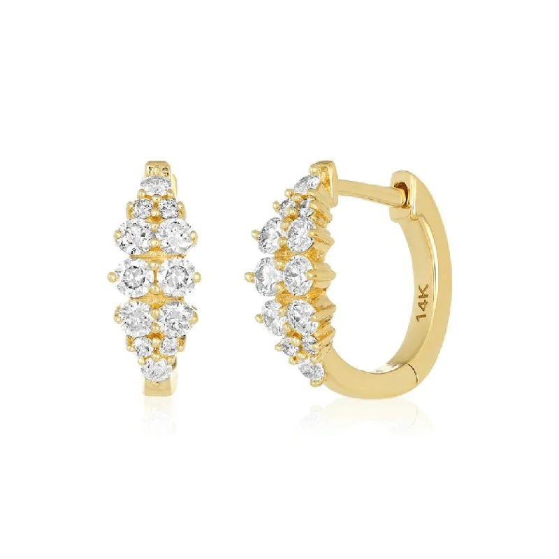 luxury hoop earrings for women-Graduated Diamond Huggies