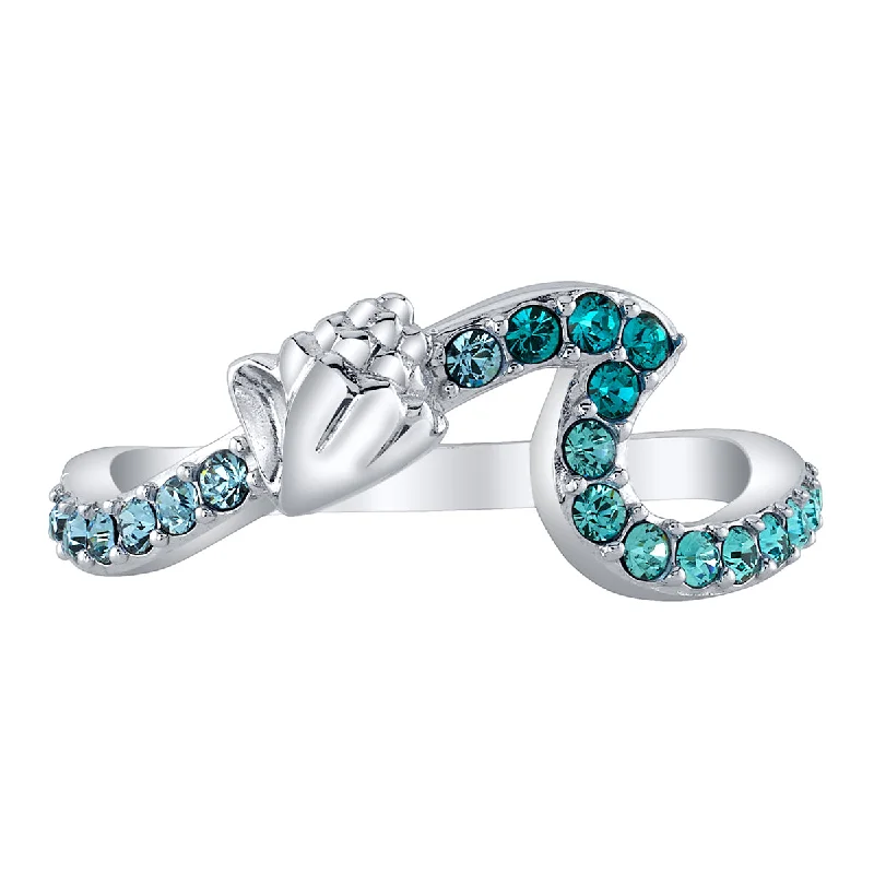 stackable diamond rings for women-Disney X RockLove MOANA Crystal Wave Ring