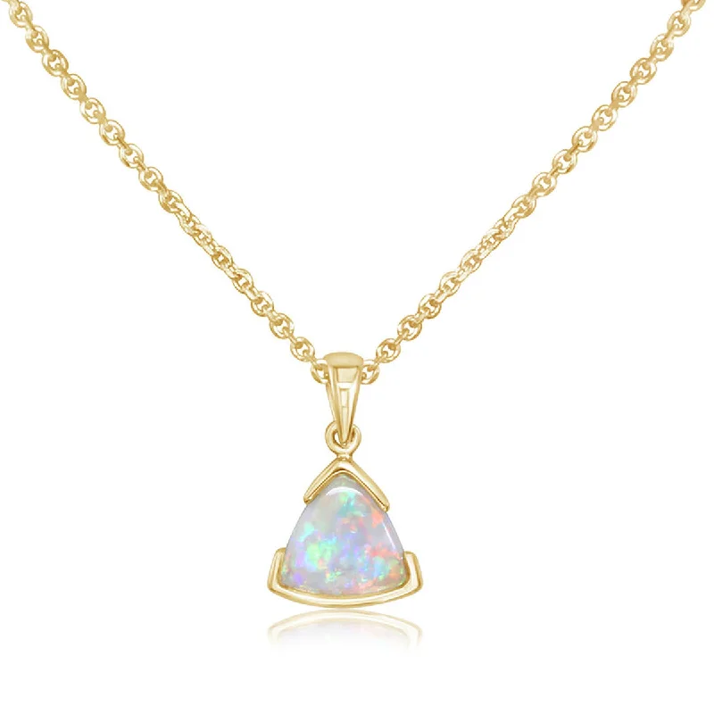 choker necklaces for women-14K Yellow Gold Australian Opal Necklace