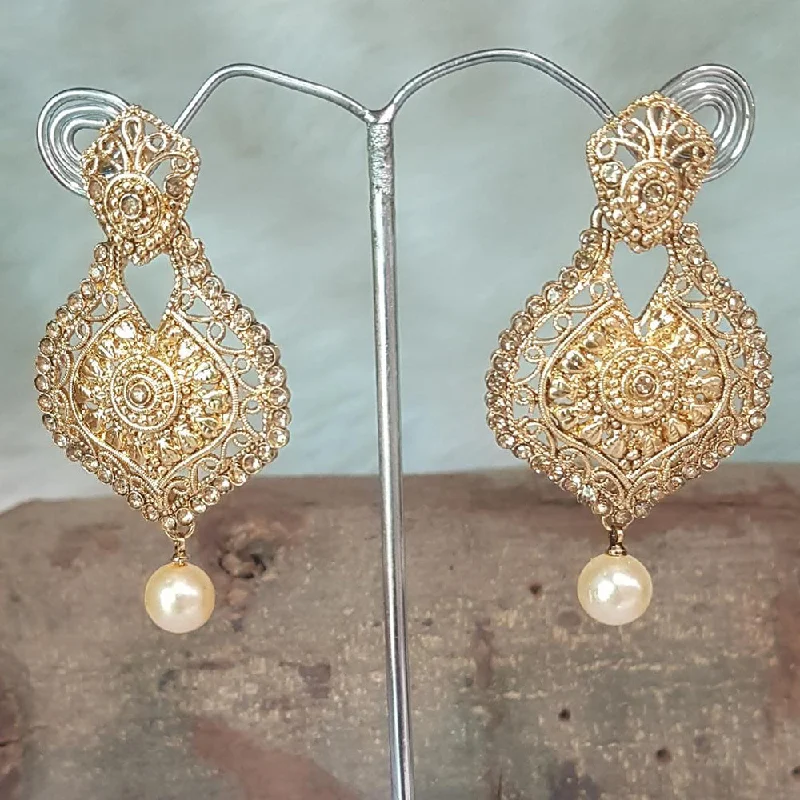 long chandelier earrings for women-Shreeji Gold Plated Dangler Earrings Earrings