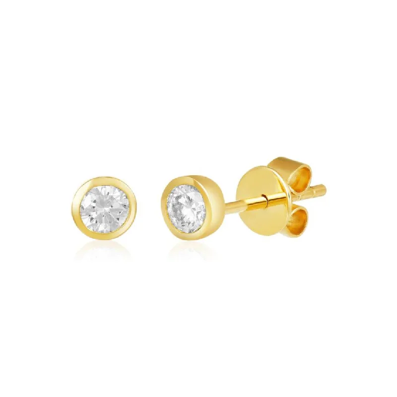 geometric stud earrings for women-Bezel Studs