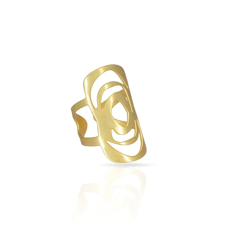 modern diamond rings for women-RAS Menhir Gold Ring