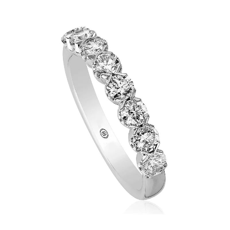 alternative gemstone engagement rings for women-Platinum Round Diamond Wedding Band