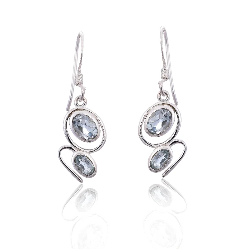 diamond earrings for women-Silver Mountain B.T. Sterling Silver Earring