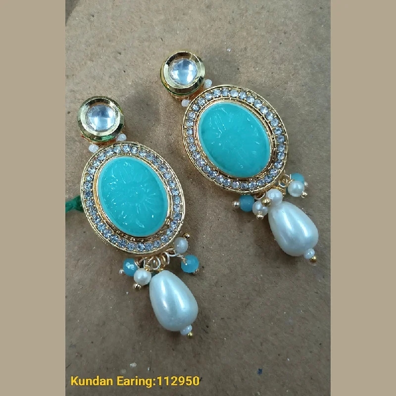 butterfly earrings for women-Padmawati Bangles Gold Plated Kundan Stone Dangler Earrings