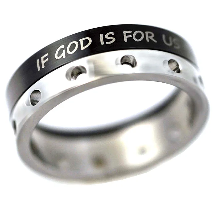 floral rings for women-God Is For Us Spinner Ring