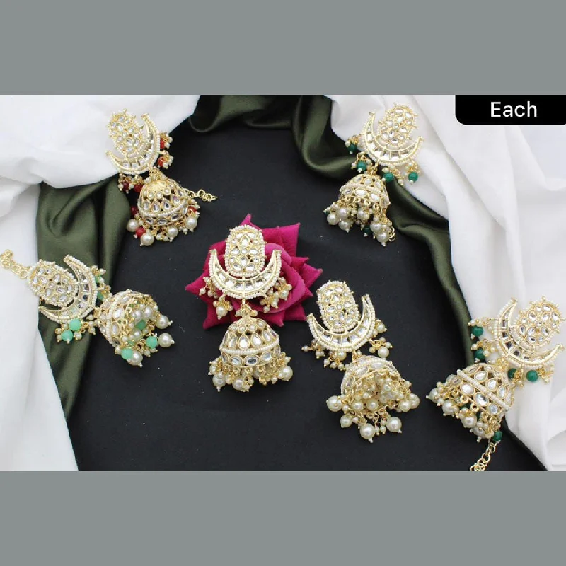 opal earrings for women-Manisha Jewellery Gold Plated Jhumki Earrings