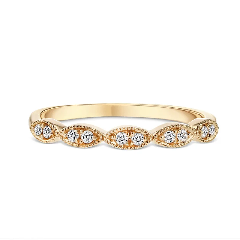 engagement rings for women-14K Rose Gold Diamond Wedding Band