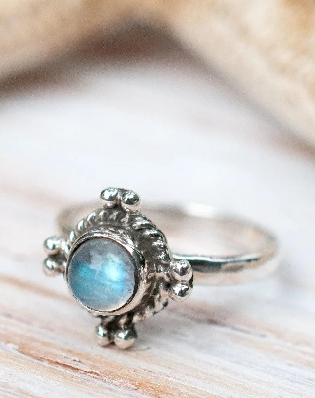 gemstone rings for women-Kauai Ring ~ Moonstone  Sterling Silver 925  ~ MR011