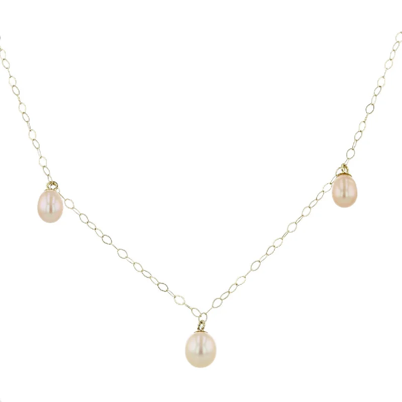 diamond necklaces with pendants for women-14K Pink Freshwater Pearl 18-Inch Necklace