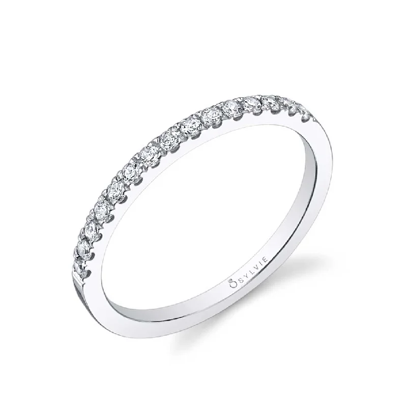 cushion cut engagement rings for women-Sylvie Classic Wedding Band BSY728