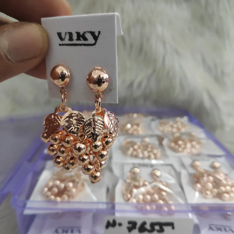 large hoop earrings for women-Viky Rose Gold Plated Dangler Earrings