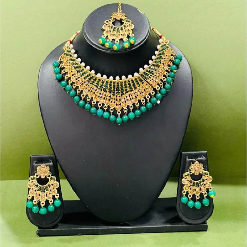 contemporary necklaces for women-Manisha Jewellery Gold Plated Choker Necklace Set