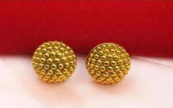 custom earrings for women-Pooja Bangles Gold Plated Stud Earrings