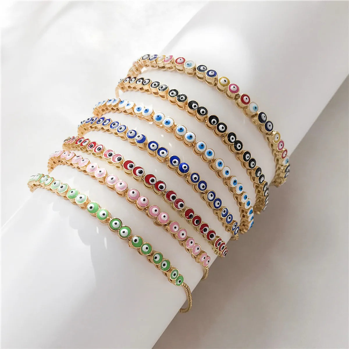 gold cuff bracelets for women-Jewelry Color Drip Eye Bracelet Adjustable Bracelet Europe And America