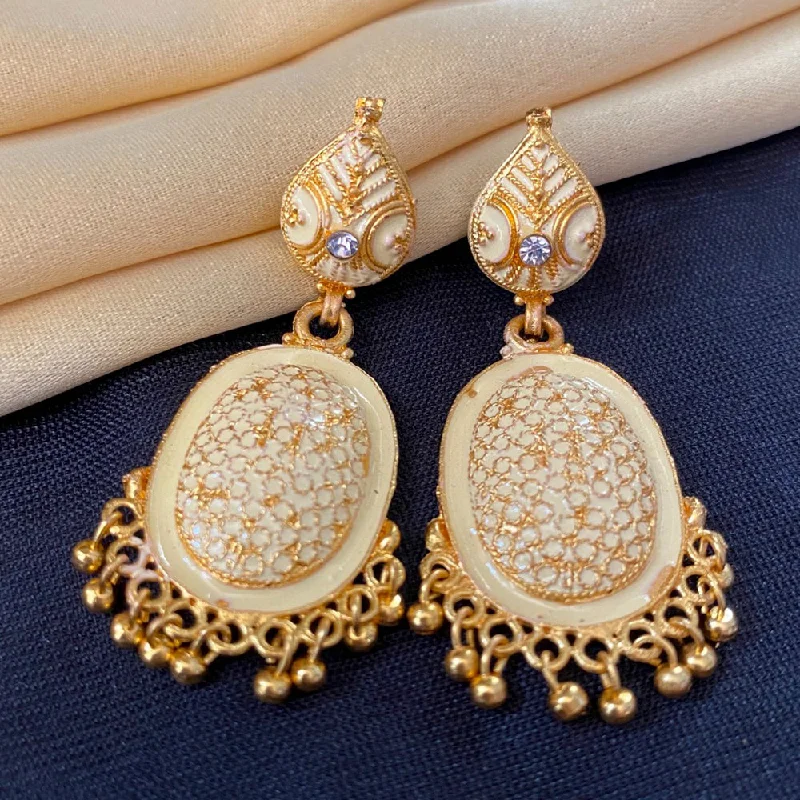 gold earrings for women-Mahavir Forming Gold Plated Dangler Earrings