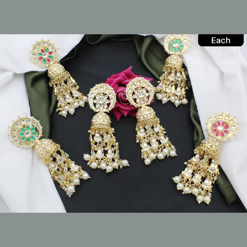 rose gold earrings for women-Manisha Jewellery Gold Plated Jhumki Earrings