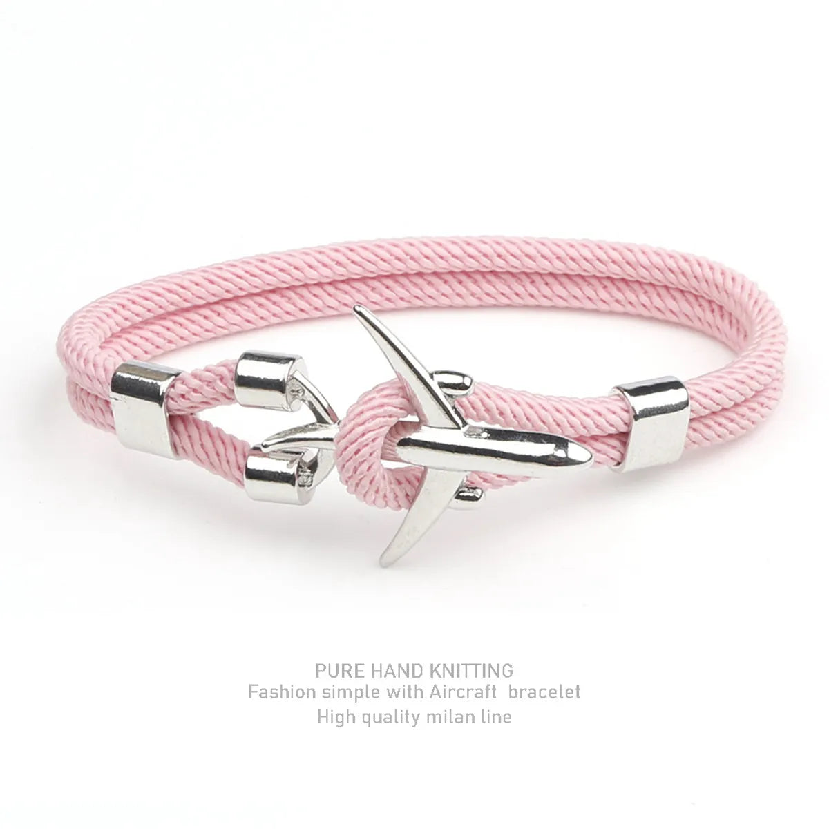 Silver Double Hole Pink Rope