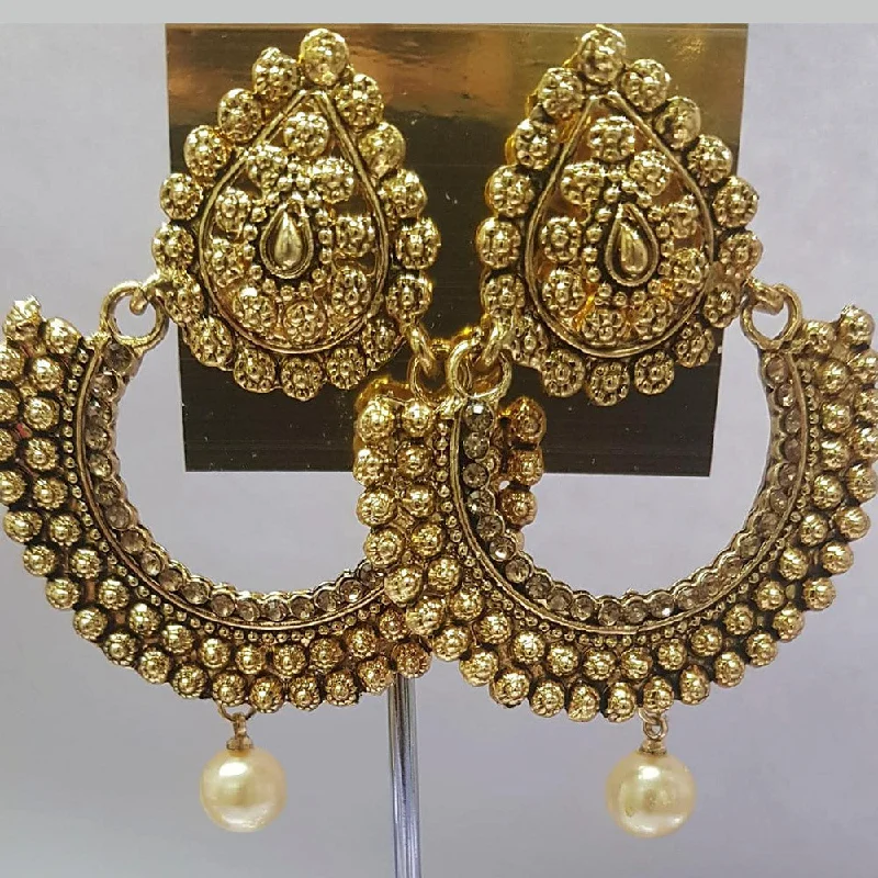 designer earrings for women-Shreeji Austrian Stone Gold Plated Dangler Earrings-ShreejiEar10