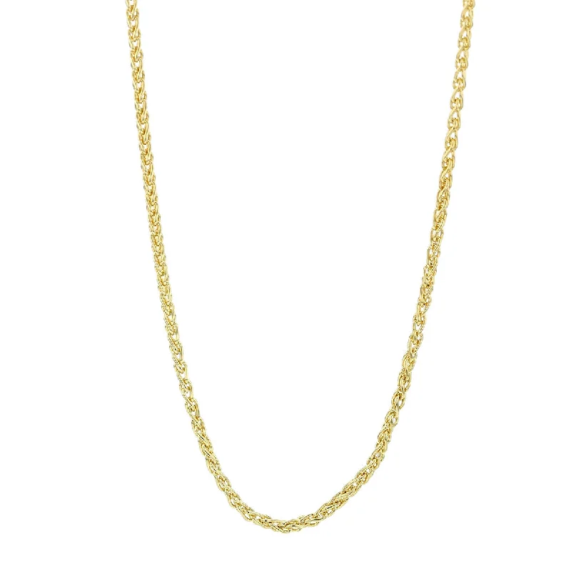 coin necklaces for women-14K Yellow Gold 16-Inch Wheat Chain Necklace