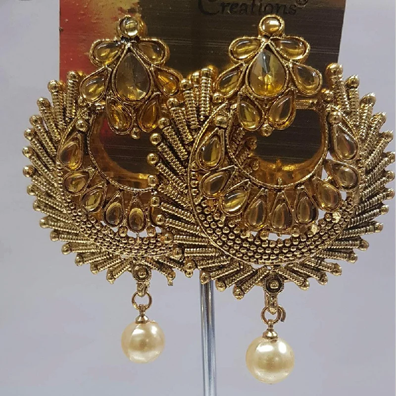 modern earrings for women-Shreeji Austrian Stone Gold Plated Dangler Earrings-ShreejiEar05