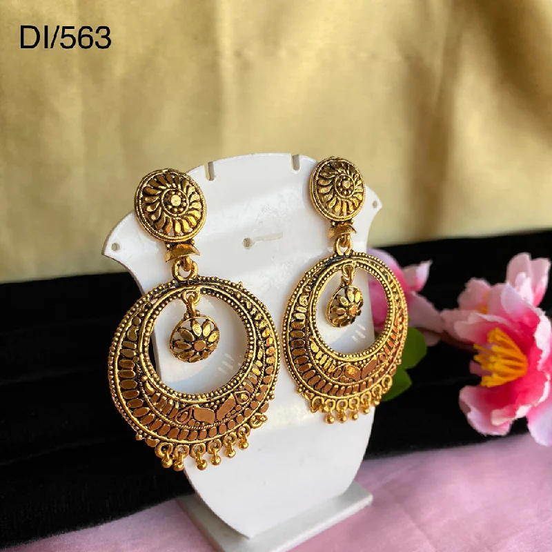 tassel earrings for women-Mahavir Gold Plated Dangler Earrings