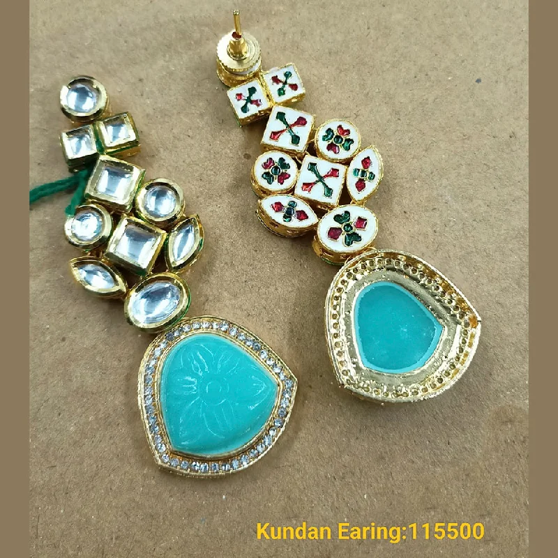 gold stud earrings for women-Padmawati Bangles Gold Plated Kundan Stone Dangler Earrings