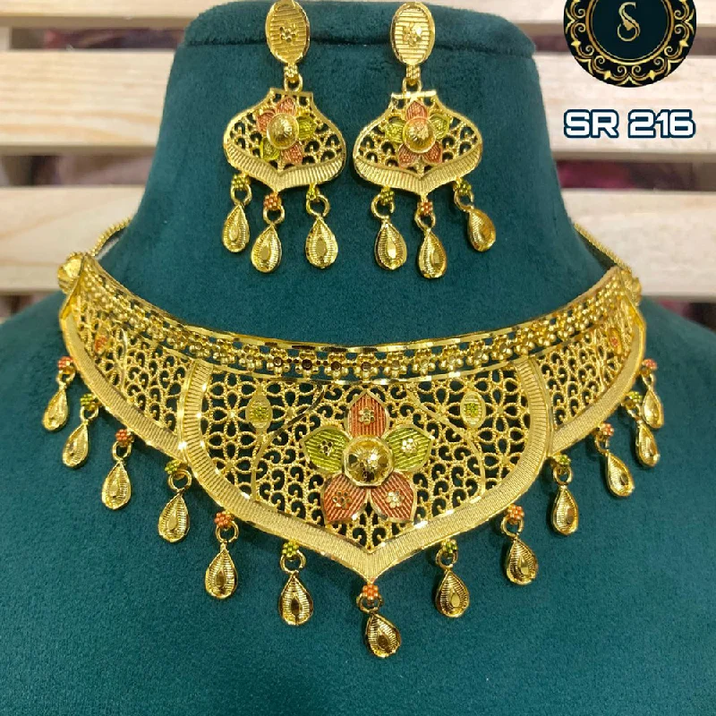 multi-layer necklaces for women-Siara Collections Forming Gold Necklace Set