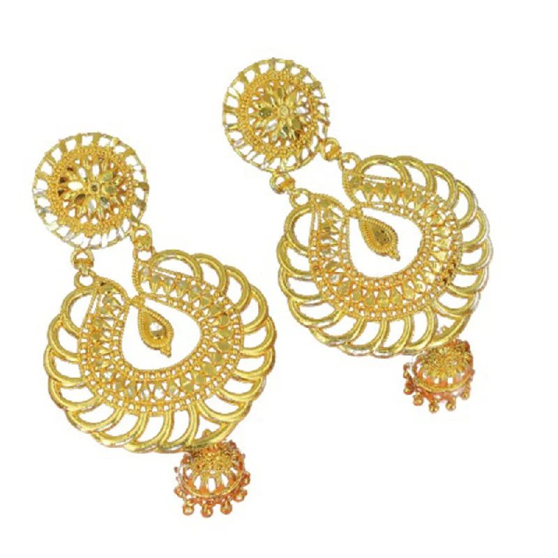 statement earrings for women-Mahavir Gold Plated Dangler Earrings