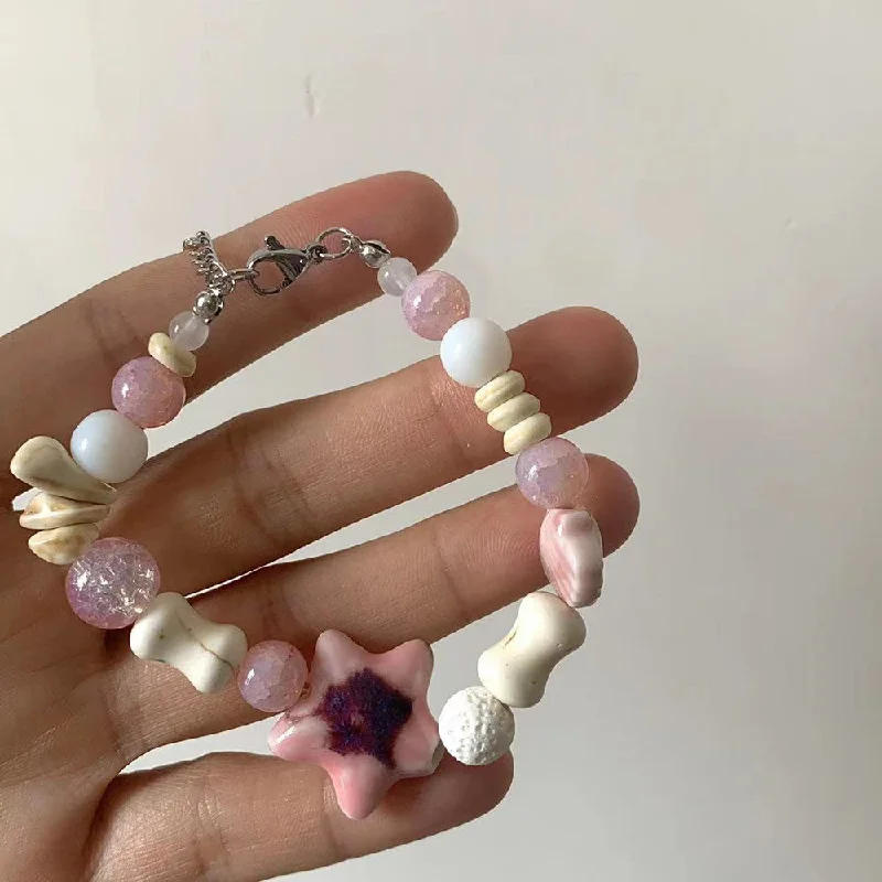 Pink Starfish Ceramic Bracelet