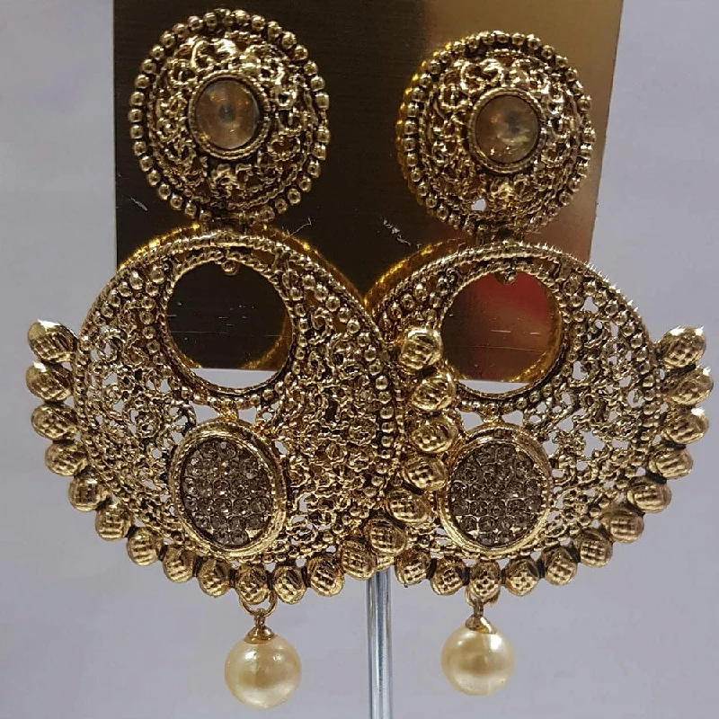 multi-color earrings for women-Shreeji Austrian Stone Gold Plated Dangler Earrings-ShreejiEar06