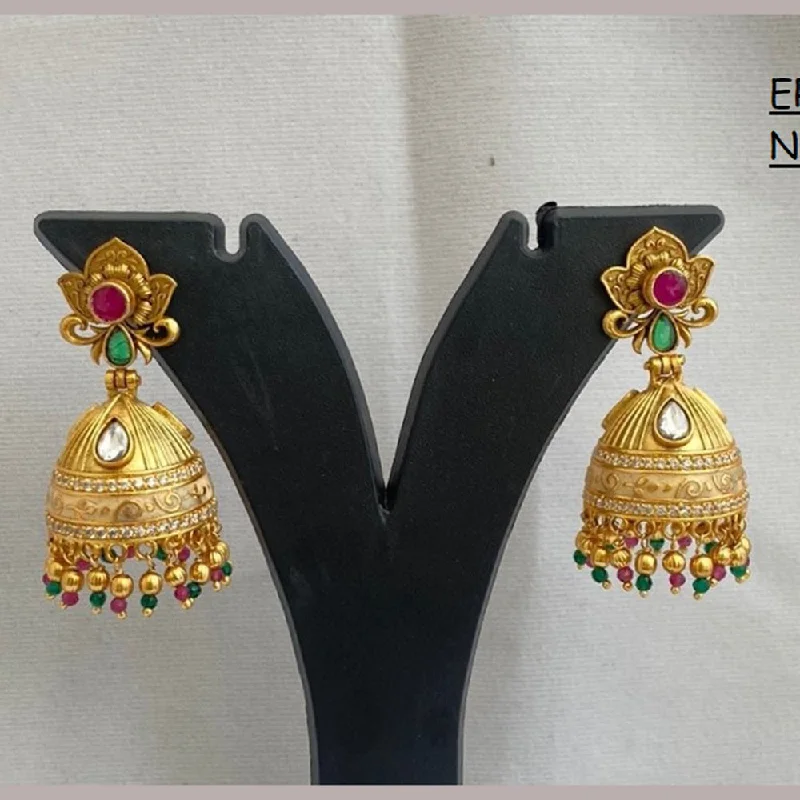 gold dangly earrings for women-Kala Creation Gold Plated Jhumki Earrings