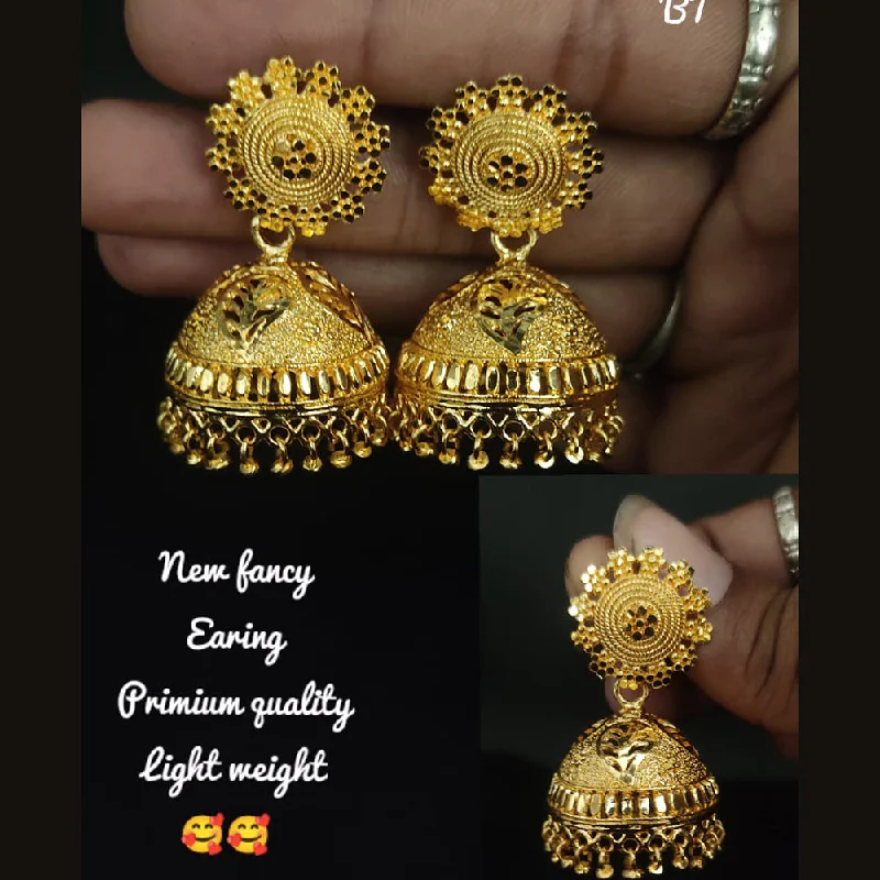 luxury hoop earrings for women-Lucentarts Jewellery Gold Plated Jhumki Earrings