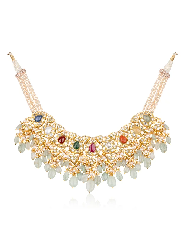 statement jewelry necklaces for women-Aarini Polki Necklace