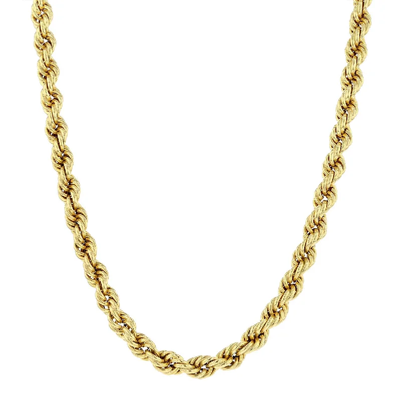 fashion necklaces for women-14K Yellow Gold 6.40mm 30-Inch Rope Necklace