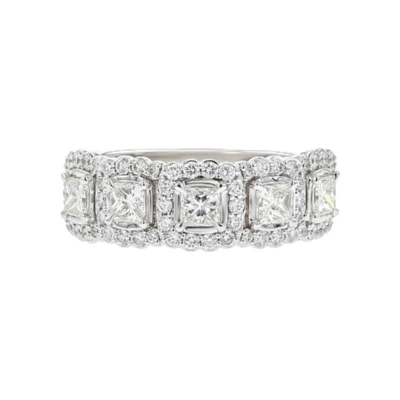 eternity engagement rings for women-Princess Cut Diamond Wedding Band