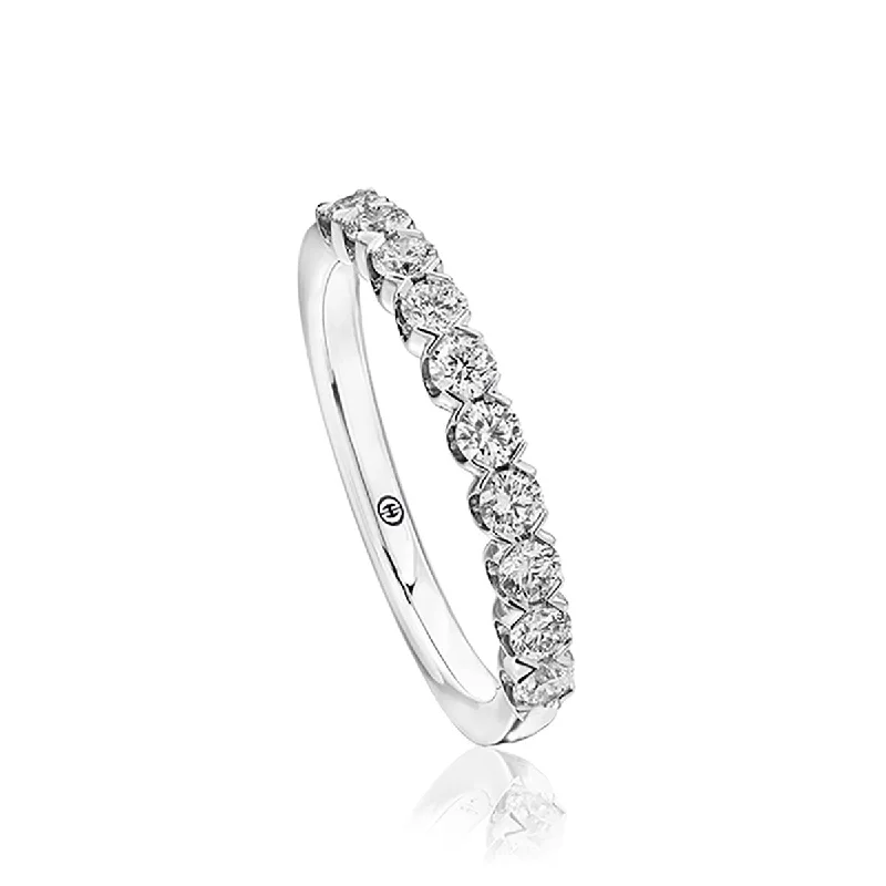 rose cut engagement rings for women-Round Diamond Wedding Band