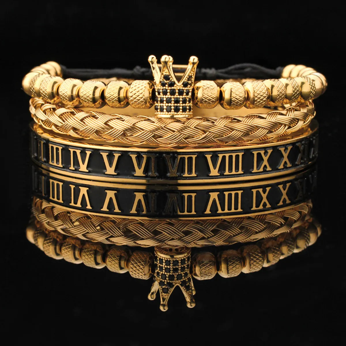 Gold Crown with Black Zirconium Roman Epoxy