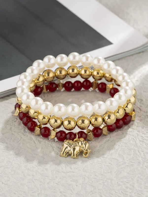 minimalist bracelets for women-Retro Animal Arylic Artificial Pearl Wholesale Bracelets