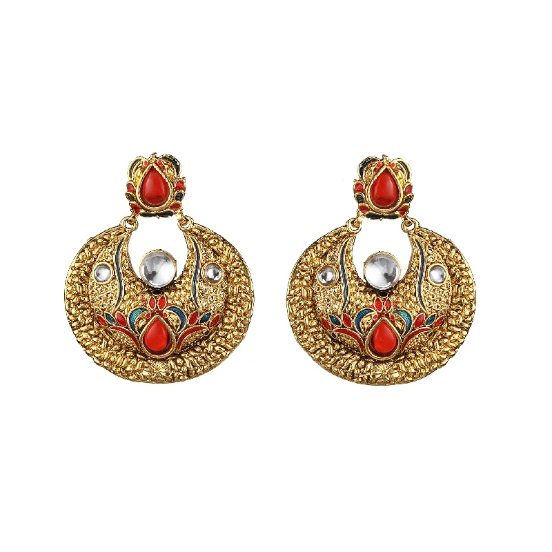 diamond stud earrings for women-Amina Creation Gold Plated Dangler Earrings