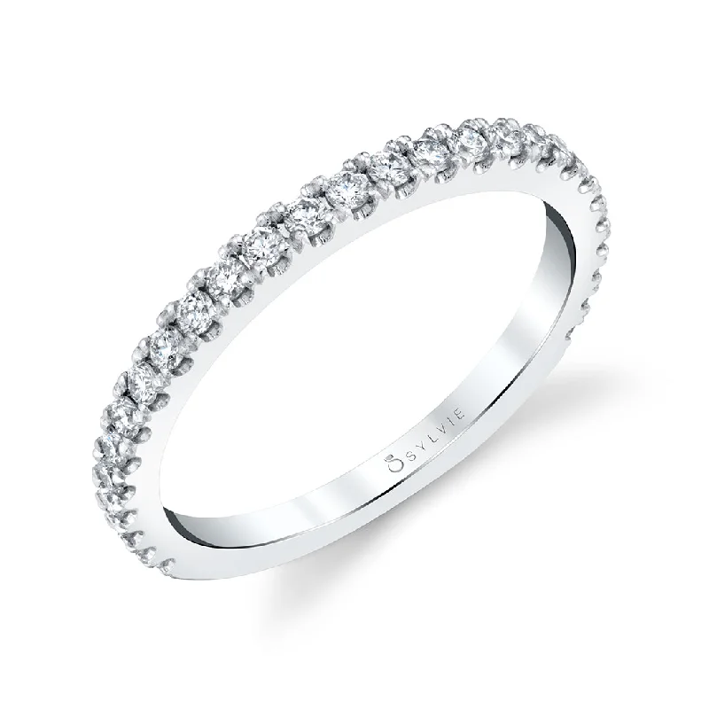 eternity band engagement rings for women-Sylvie Classic Wedding Band BS1148