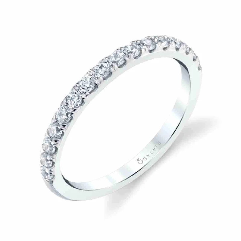 wedding engagement rings with diamonds for women-Sylvie Classic Wedding Band BS1848