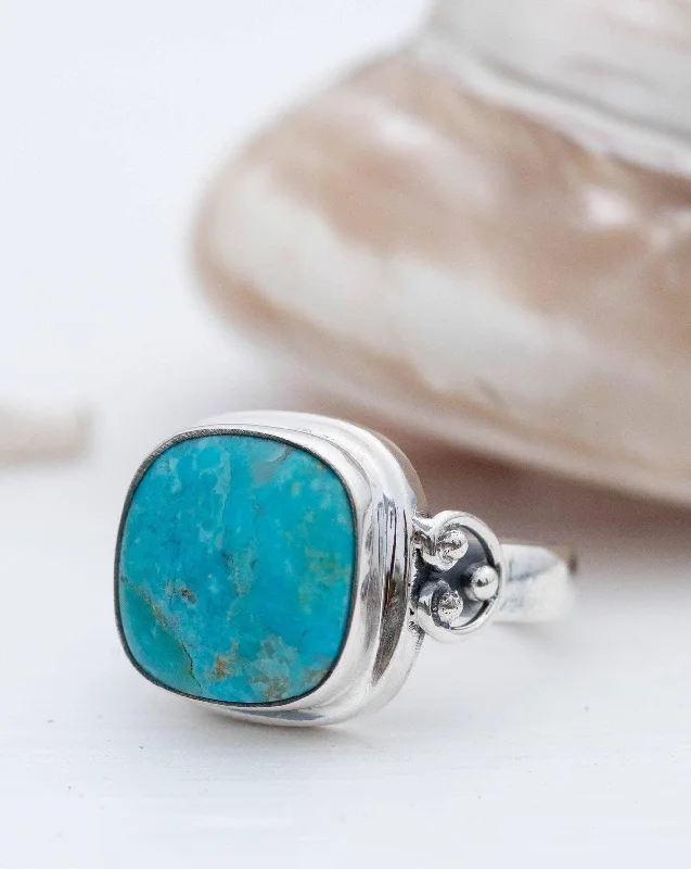 silver rings for women-Alice Ring ~ Turquoise ~ Sterling Silver 925 ~ MR259