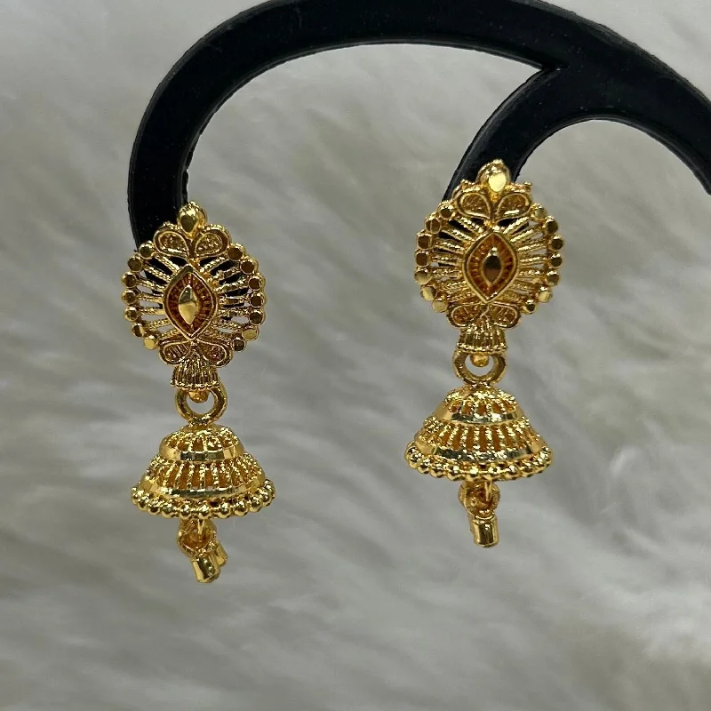 modern gold earrings for women-Infinity Jewels Gold Plated Jhumki Earrings