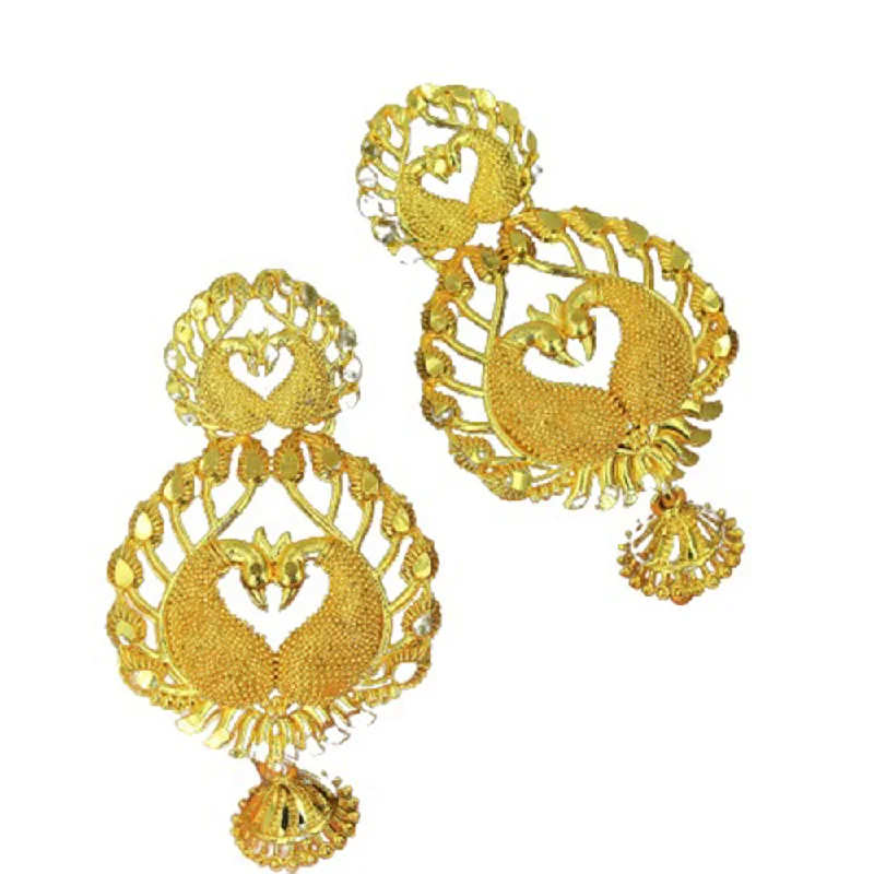 gold-plated earrings for women-Mahavir Gold Plated Dangler Earrings