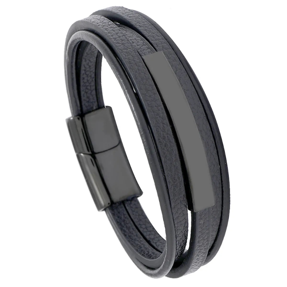 fashion bangles for women-Fashion Trendy Men'S All-Match Leather Bracelet