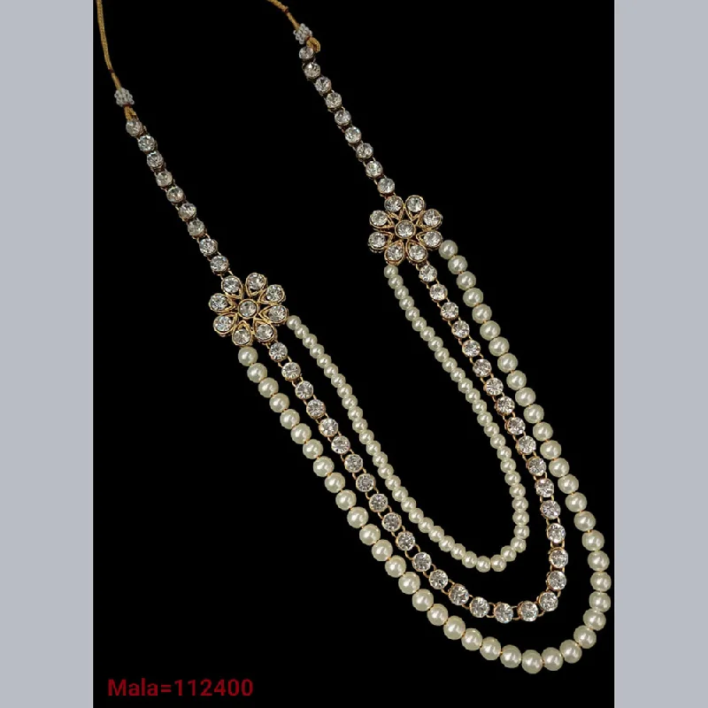 crystal drop necklaces for women-Padmawati Bangles Gold Plated Pearl Necklace